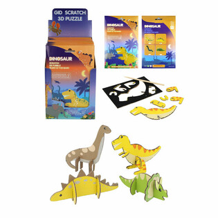 SCRATCH 3D Dinosaurier Puzzle - Display (18 St&eacute;ck)