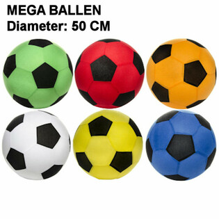 MEGA B&Auml;LL - DUERCHMESSER: 50 CM - MIX FARWEN DISPLAY (12 Stk.)