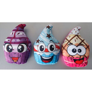 Pl&uuml;sch Cupcake - Faarwemix (24 St&eacute;ck)