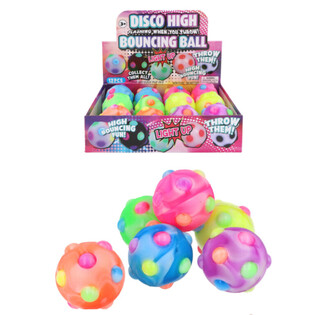 Liichtend Disco Sprangball - 6cm - Am Display (12 Stk.)