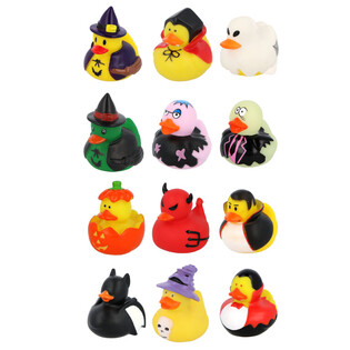 Halloween Badeenten Mix (12 St&eacute;ck) - 6 x 5 cm