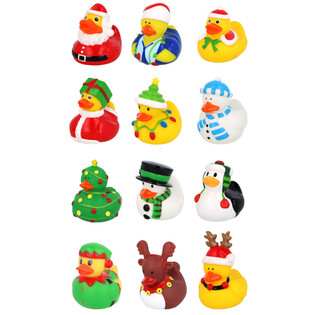 Mix Chr&euml;schtdag Badeenten 6cm (12 St&eacute;ck) - Festlech Kaddoen