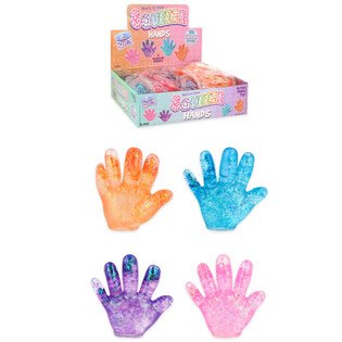 Quetsch-Hand Squeeze Hand - Mix Faarwen - am Display (12 Stk.)