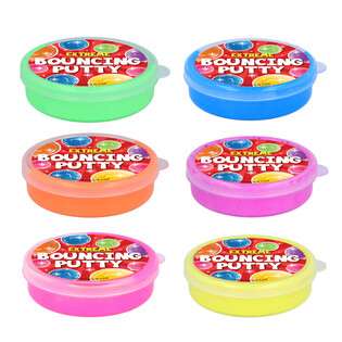 Sprang-Kn&eacute;it (Bouncing Putty), 10g - Mix Faarwen (6 Stk.)