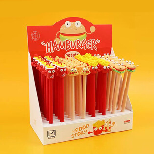 Fastfood-Kugelschreiberen am Display (48 St&eacute;ck)