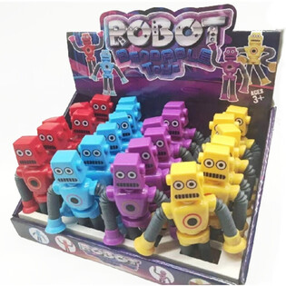 BIEGSAM FLEXIBEL SPIELSACH ROBOTER - MIXTE FAARWEN - AN DISPLAY (24 Stk.)