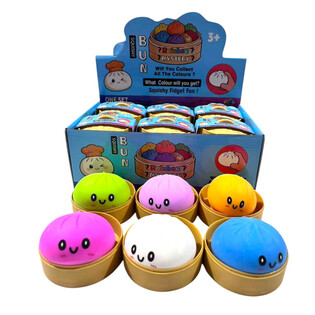RAGE - Squishy Bun Dumplings GROUSS (Dim. 8.5 x 8.5 x 4.8 cm) - Viral 2026 Fidget Toy (12 Stk.)