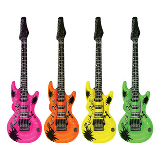 Opblosbar Gittar Neon Mix - 95cm (12 St&eacute;ck)