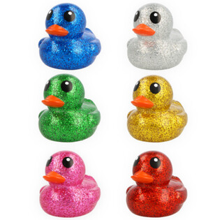 Grouss faarweg Glitter Buedente Mix - 10x8x8 cm (6 Stk.)