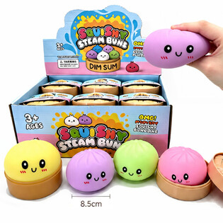 RAGE - Squishy Bun Dumplings GROUSS (Dim. 8.5 x 8.5 x 4.8 cm) - Viral 2026 Fidget Toy (12 Stk.)