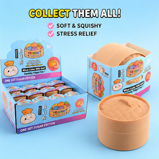 RAGE - Squishy SUGAR EDITION Bun Dumplings KLENG (5.3 x 5.3 x 4.1 Cm) Viral 2026 Fidget Toy (24 Stk.)