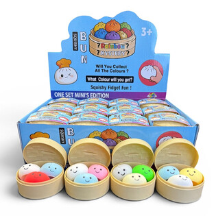 RAGE - Squishy MINI&rsquo;S EDITION Bun Dumplings KLENG (5.3 x 5.3 x 4.1 Cm) Viral 2026 Fidget Toy (24 Stk.)