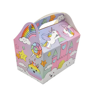 MENUBOX MODEL: UNICORN / EINHOREN - Dim. 18.5x12x19 CM - FOODBOX - KIDSBOX (24 Stk.)