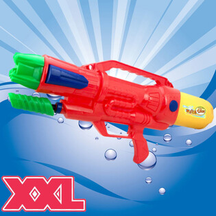 XXL WASSERPISTOUL - SUPER SOAKER WASSERPISTOUL - MOOSSEN: 63.5 x 10 x 26 CM - DUBBEL SHOTS WATERGUN (1 Stk.)