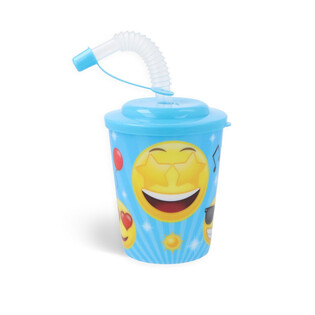 Drénkbecher / Glacebecher mat Stréihalm - SMILEY (12 St.)