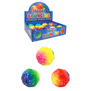 HIGH BOUNCE RAINBOW SPACE D&Auml;TSCHBALL - AM DISPLAY (12 Stk.)