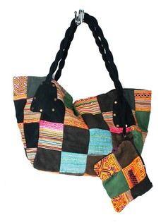 B-FAIR Patchwork T&auml;sch grouss schwaarz (1 Stk)