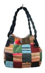 B-Fair Patchwork-T&auml;sch Klein Schwaarz - Handgemaacht (1 Stk)