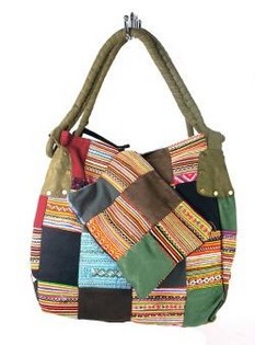 Art.nr: 97731B - B-FAIR PATCHWORK_SACK KLEENG GR&Eacute;NG (1 Stk)