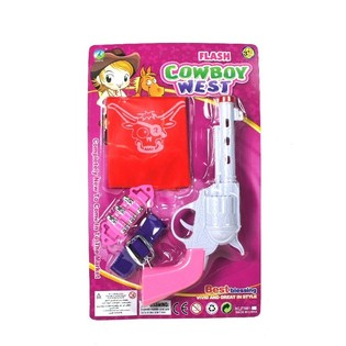 Cowgirl-Set fir Meedercher mat Liicht an Toun (6 Stk.)
